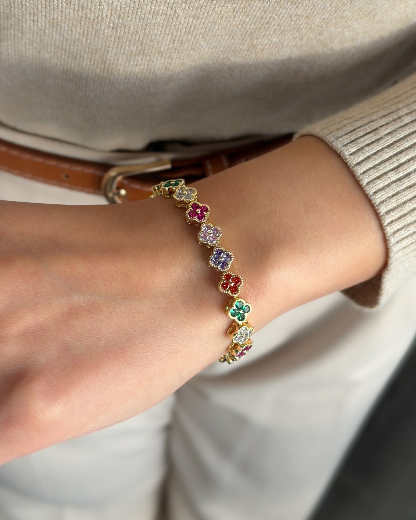 Multi-Color Flower Bracelet