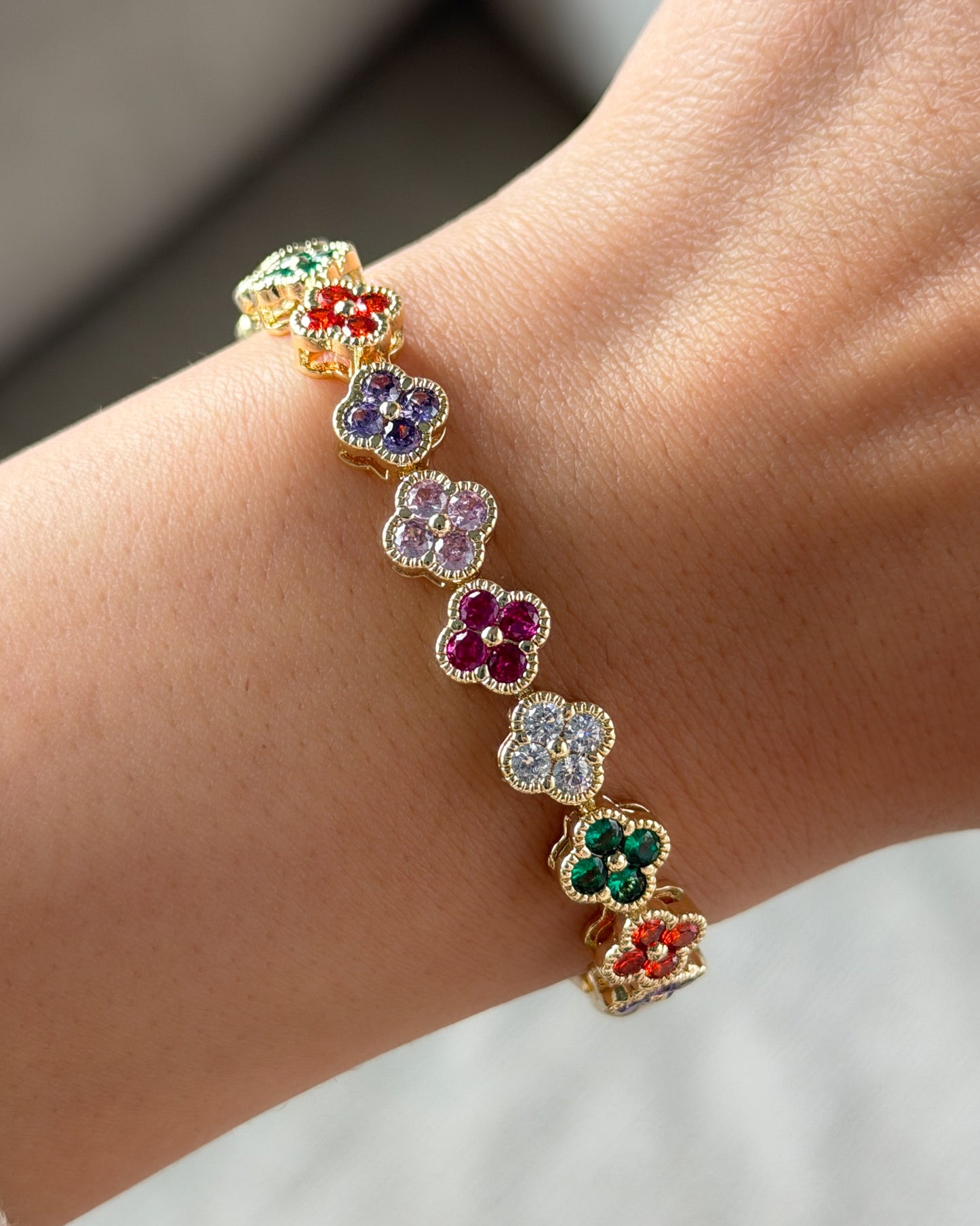 Multi-Color Flower Bracelet