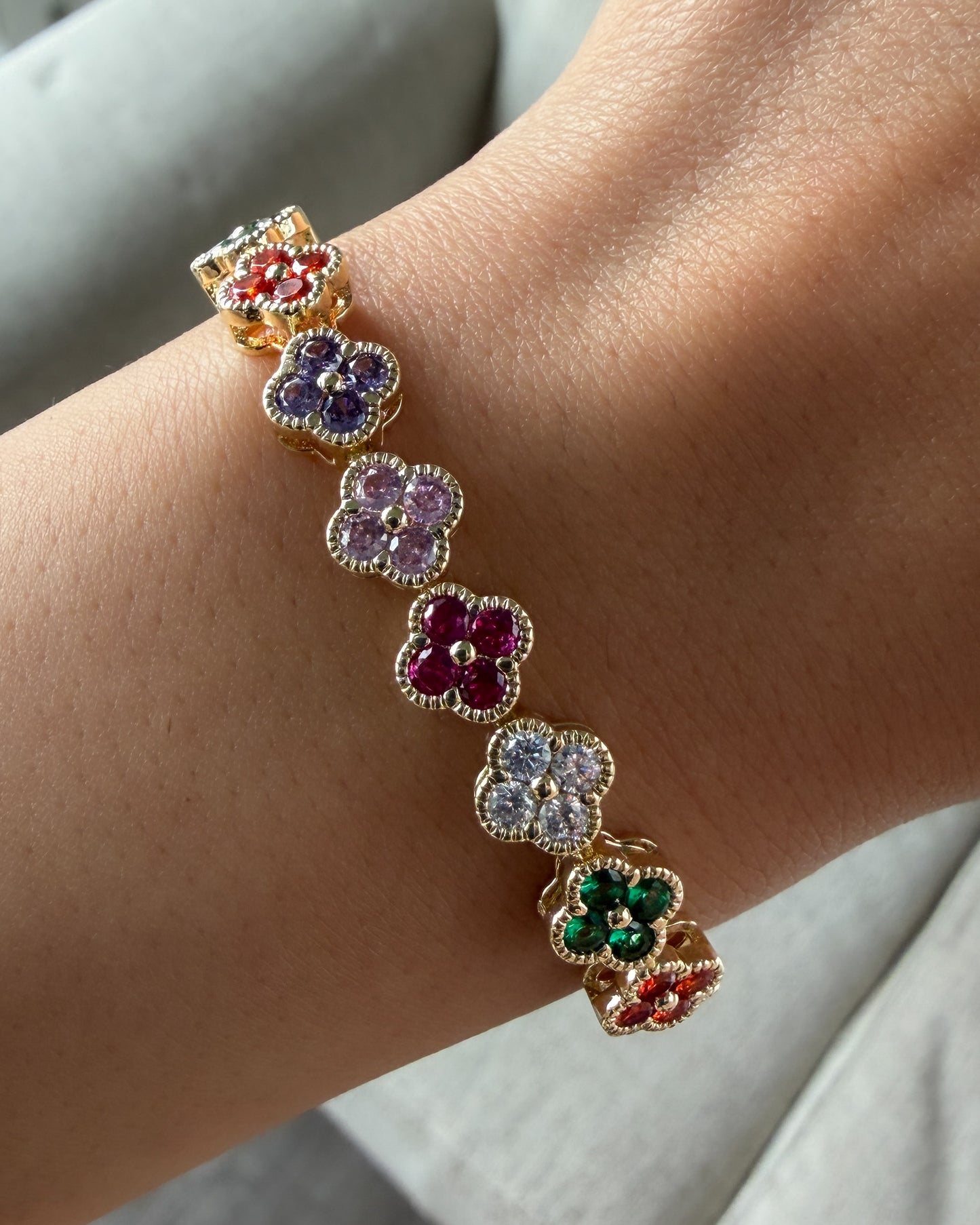 Multi-Color Flower Bracelet