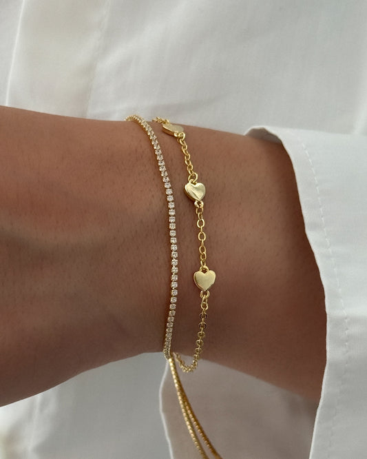 Heart & Tennis Bracelet