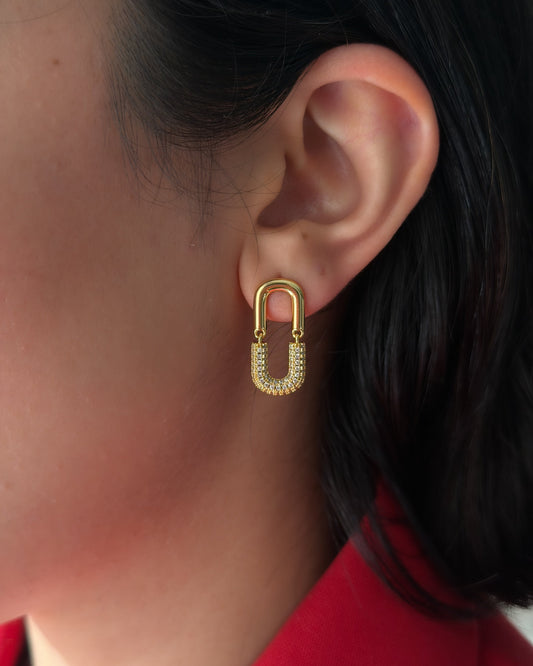 Pave U Earrings