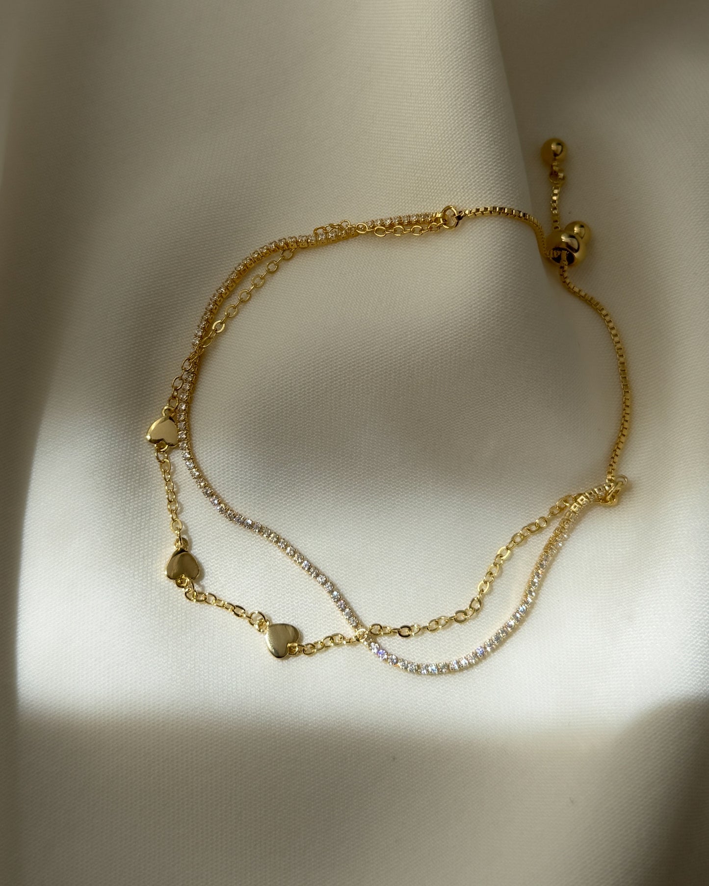 Heart & Tennis Bracelet